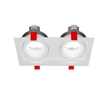 Рамка для модульного светильника "ВАРТОН" FLEX 50 11 двойная встраиваемая 110х220х55мм RAL9010 поворотная